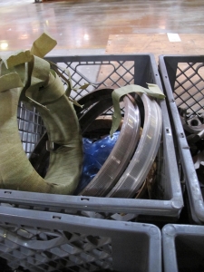 LOT TO INCLUDE: (11 MILK CRATES) MISC. CAP PIPES, FITTINGS, T-PIPES, SS RINGS, STL PARTS, ETC. LOADING & HANDLING FEE $15-4613